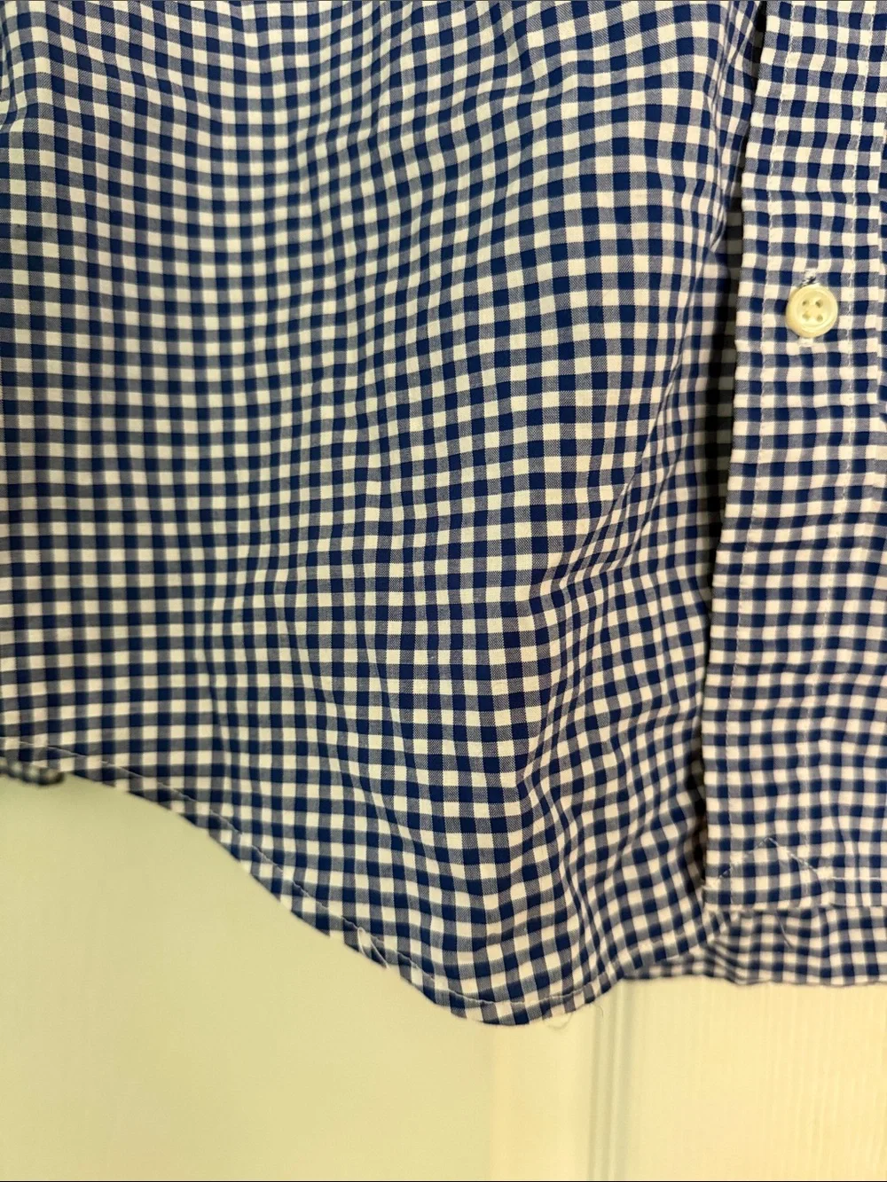 Boy’s Ralph Lauren Navy and White Gingham Button-Down Shirt